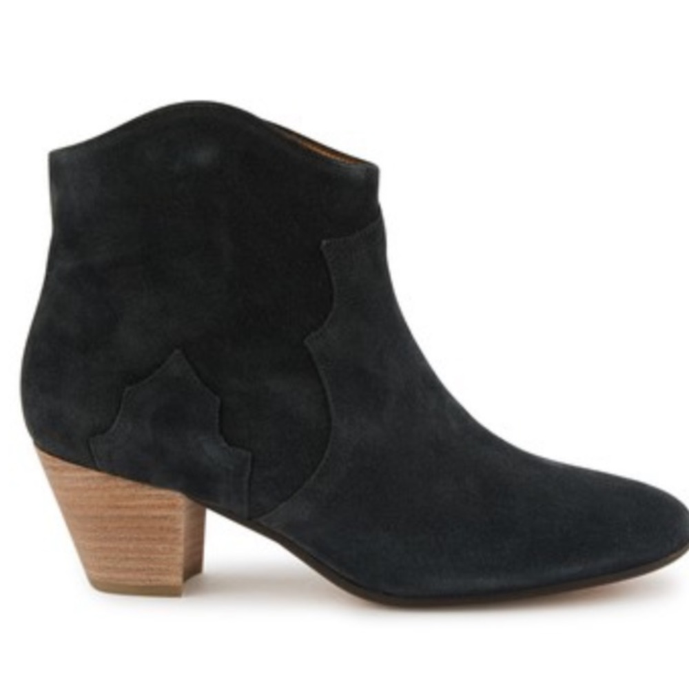 ISABEL MARANT PENNY ANKLE SUEDE BLACK BOOTS SIZE 37/7 women cowboy cowgirl Y2K
